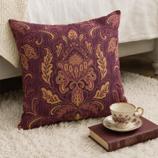 Damask Square Throw Pillow