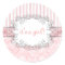 Damask & Stripes Pink Party Favour Stickers