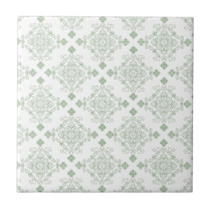 Damask style ceramic tile