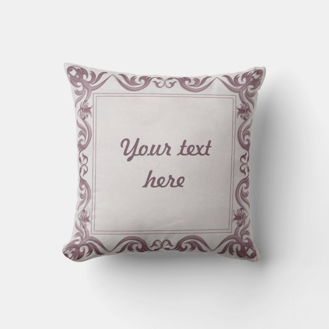 damask style frame on grunge background.text. cushion (Front)