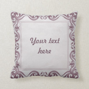 damask style frame on grunge background.text. cushion