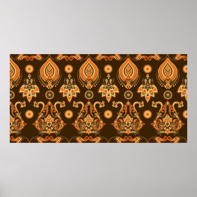 Damask style seamless floral pattern poster (Front)