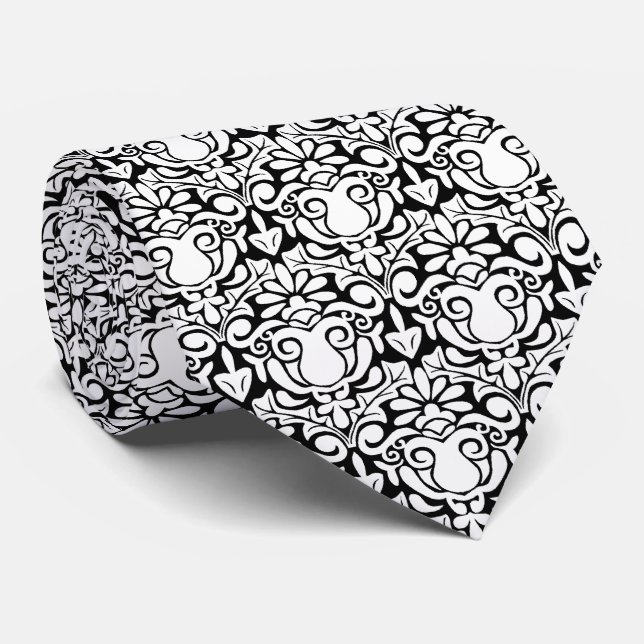 Damask Style Tie (Rolled)