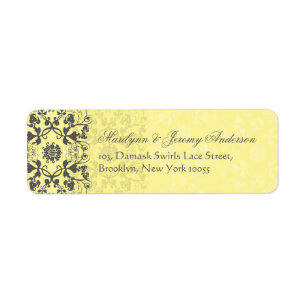 Damask Swirls Lace Butter Custom Label Return Address Label