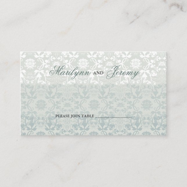 Damask Swirls Lace Dream Custom Escort Place Card (Front)