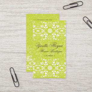 Damask Swirls Lace Lime Custom Profile Card