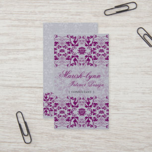 Damask Swirls Lace Orchid Custom Profile Card