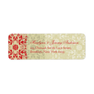 Damask Swirls Lace Spice Custom Label Return Address Label