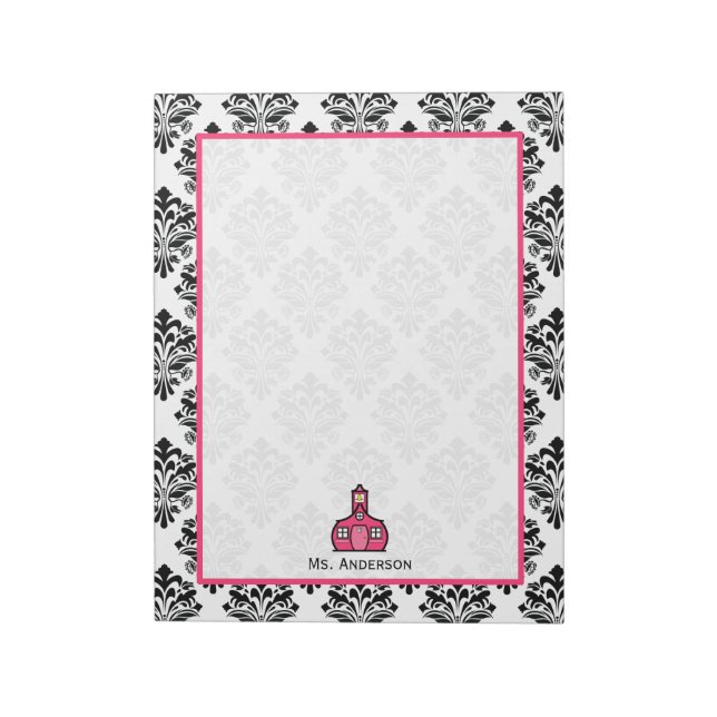 Damask Teacher Notepad (Rotated)