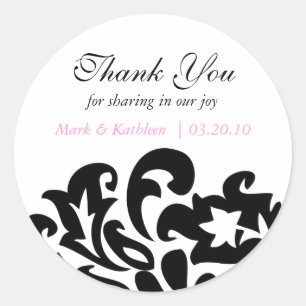 damask thank you sticker