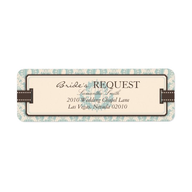 Damask Tweets Return Label Return Address Label (Front)