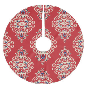 Damask Vintage: Flourish Seamless Pattern. Brushed Polyester Tree Skirt