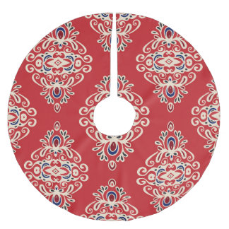 Damask Vintage: Flourish Seamless Pattern. Brushed Polyester Tree Skirt