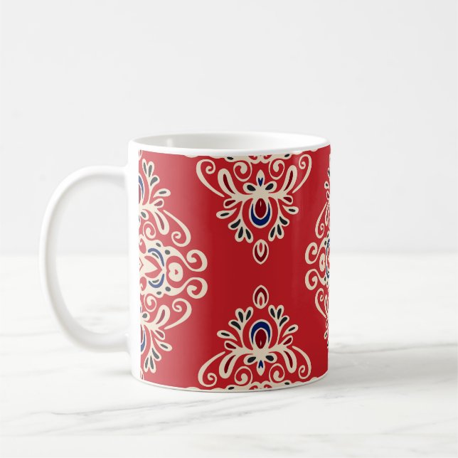 Damask Vintage: Flourish Seamless Pattern. Coffee Mug (Left)