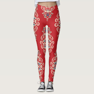 Damask Vintage: Flourish Seamless Pattern. Leggings