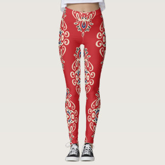 Damask Vintage: Flourish Seamless Pattern. Leggings
