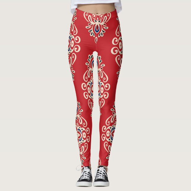 Damask Vintage: Flourish Seamless Pattern. Leggings (Front)