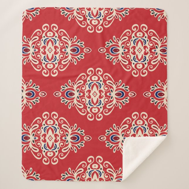 Damask Vintage: Flourish Seamless Pattern. Sherpa Blanket (Front)