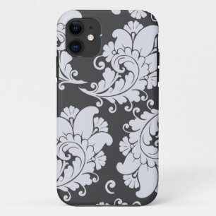 Damask vintage paisley feather wallpaper pattern iPhone 11 case