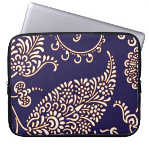 Damask vintage paisley girly floral chic pattern laptop sleeve