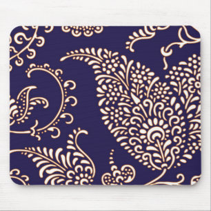 Damask vintage paisley girly floral chic pattern mouse pad