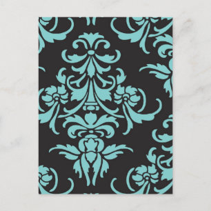 Damask vintage wallpaper pattern postcard