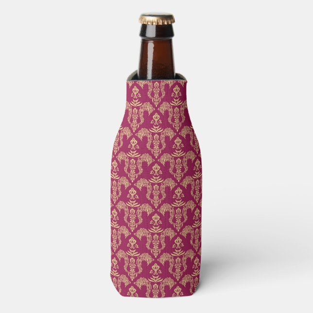 Damask wallpaper 4 bottle cooler (Bottle Front)