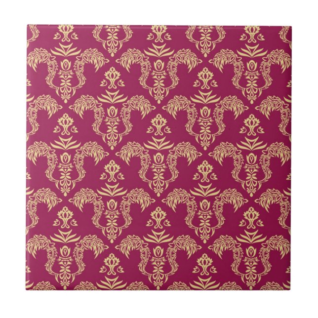 Damask wallpaper 4 ceramic tile (Front)