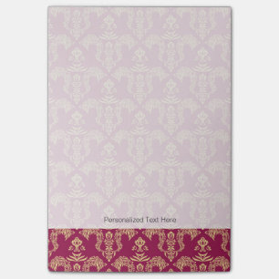 Damask wallpaper 4 post-it notes