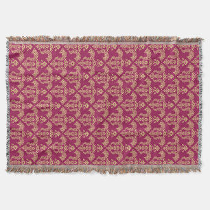 Damask wallpaper 4 throw blanket