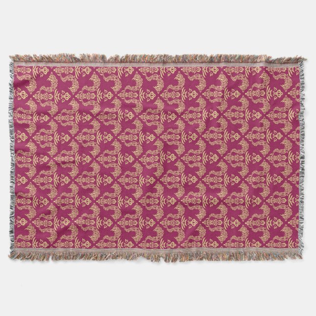 Damask wallpaper 4 throw blanket (Front)