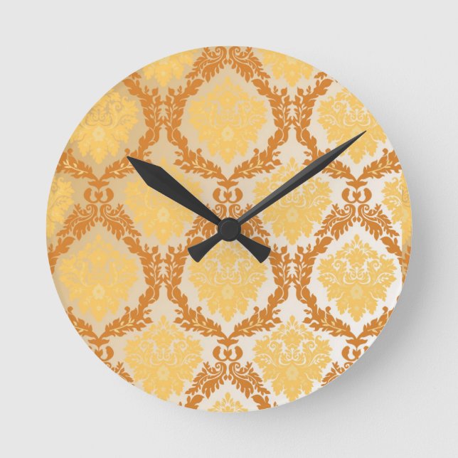 Damask wallpaper 5 round clock (Front)