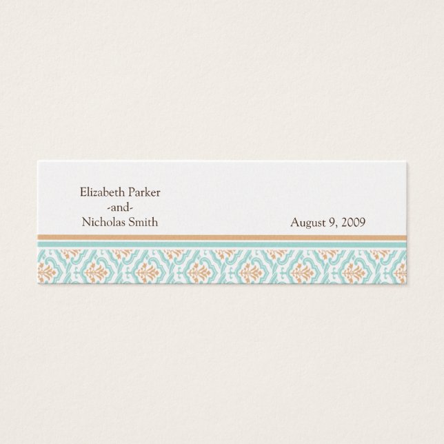 Damask Wallpaper Floral Wedding Website Card (Front)