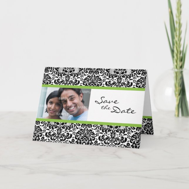Damask Wallpaper Save the Date Card (Front)