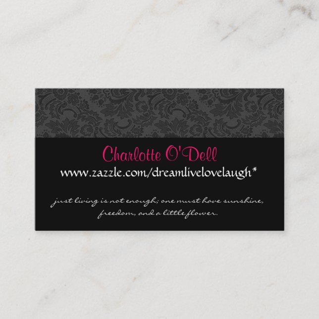 damask; website marketing business card (Front)