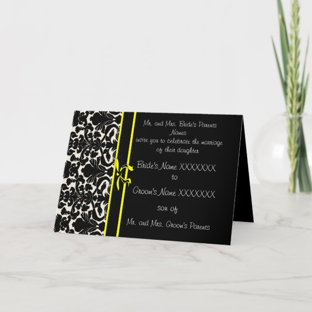 Damask Wedding Invitation - (Front)