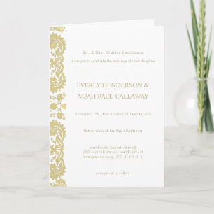 Damask Wedding Invitation Cream-Choose BackGround