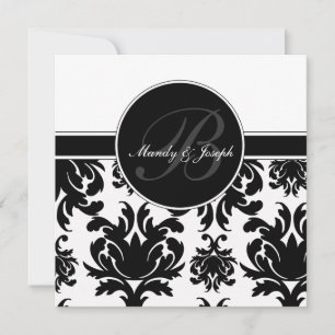 Damask Wedding Monogram Cards