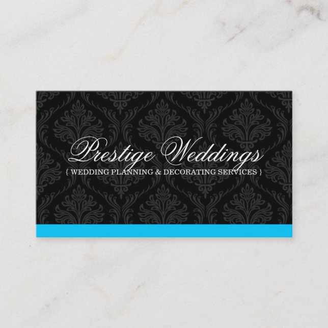 Damask Wedding Planner Business Card (Front)
