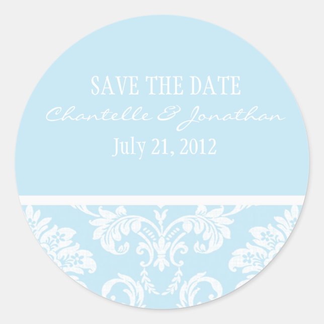 Damask Wedding Sticker (Front)