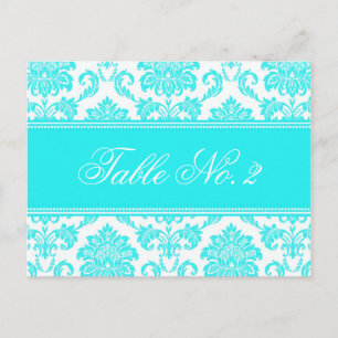 Damask Wedding Table Number Postcard