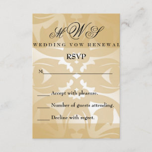 Damask Wedding Vow Renewal RSVP Card