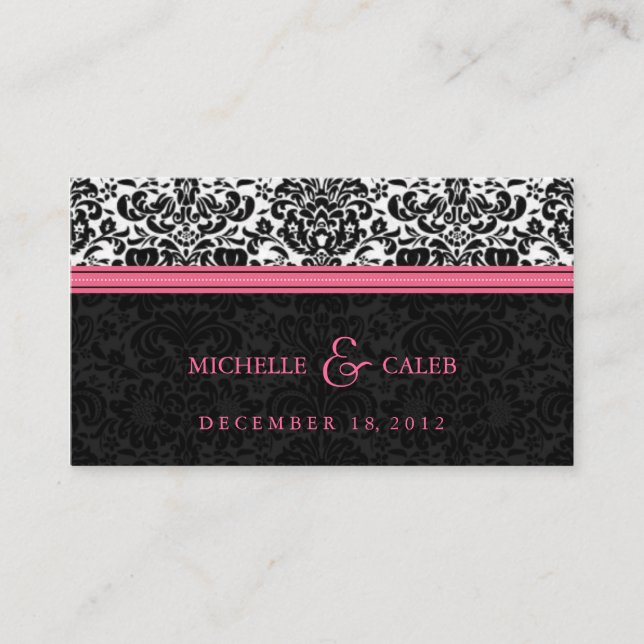 damask wedding website enclosure card (Front)