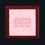 Damask wife anniversary pink gift box<br><div class="desc">Pretty chic damask style keepsake gift box. Perfect to showcase a extra special gift for your wife on an anniversary or other special occasion. Gift box reads: To my wonderful Wife Happy Anniversary,  or can be customised with your own words. Exclusive design by Sarah Trett for www.mylittleeden.com</div>