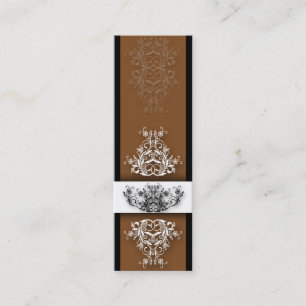 Damask Wildflowers, CELINE in Brown & Black Mini Business Card