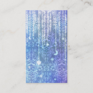 Damask Wildflowers, MADAM VALESKA in Blue Business Card