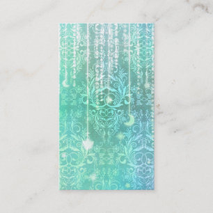 Damask Wildflowers, MADAM VALESKA in TURQUOISE Business Card