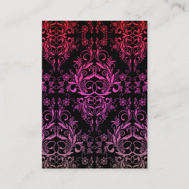 Damask Wildflowers, MIDNIGHT MASQUERADE Business Card (Front)