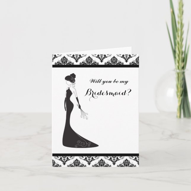 Damask Will You Be My Bridesmaid Card (Front)