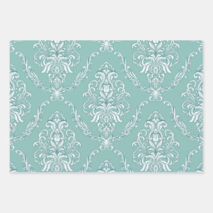 Damask Wrapping Paper Flat Sheet Set of 3 patterns